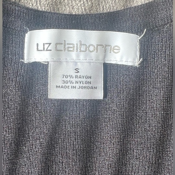 Liz Claiborne Scoopneck Ribbed Shirt, Black, Size Small - Picture 4 of 5